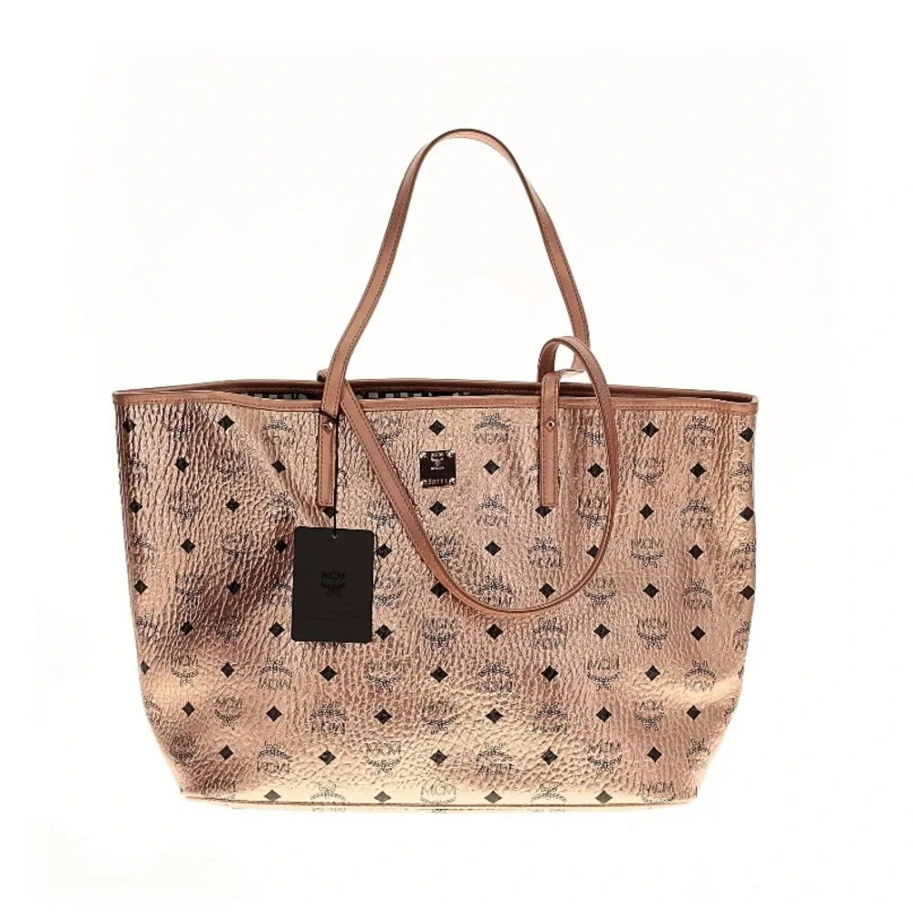 MCM Reversible Large Metallic Visetos Canvas Shopper Tote - Picture 3 of 15